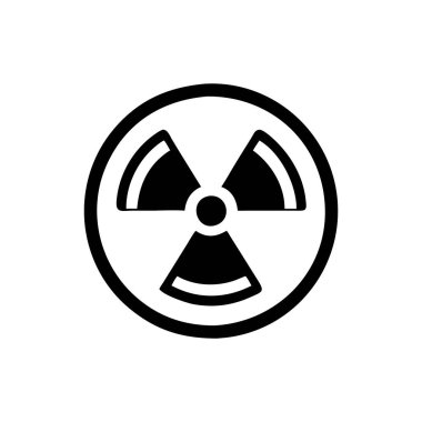 Nükleer ikon vektör çizimi. İnce çizgi işareti. izole kontur sembolü