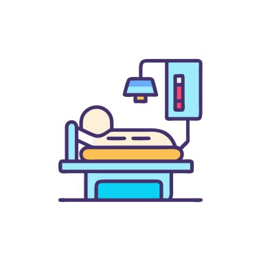 Yatak simgesi vektörde. Logotype
