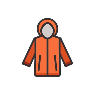 turuncu ceket vektör düz simgesi