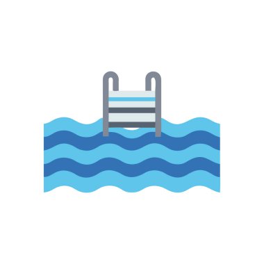 havuz vektörü renk çizgisi simgesi