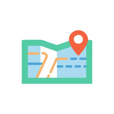 konum vektörü düz renk simgesi