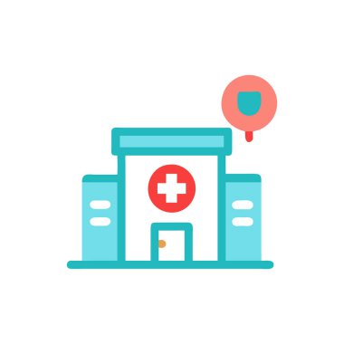 Hastane simgesi, vektör illüstrasyonu