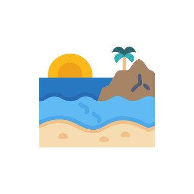 Yaz plajı vektör illüstrasyonu