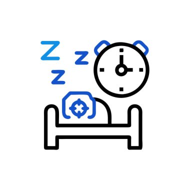 Uyku saati simgesi vektörde. logotype