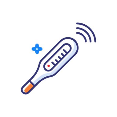 Düz renk biçiminde termometre sıcaklık simgesi