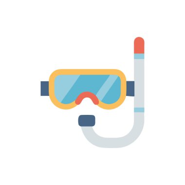 dalış maskesi simgesi düz izole vektörü