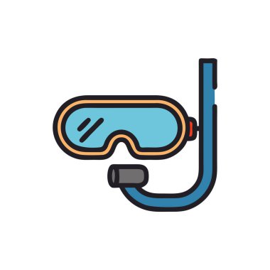 Dolu dizaynda dalış maskesi simgesi