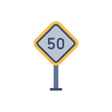 Yol işareti simgesi vektörde. logotype ; 6