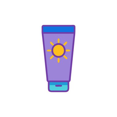 Güneş ikonu vektörü. İzole edilmiş kontür sembolü gösterimi