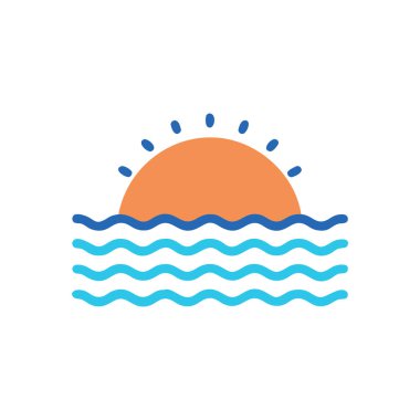 deniz dalgası ikonu vektör illüstrasyonu