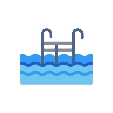 Şeffaf bir arkaplanda havuz vektör çizimi. Birinci kalite semboller. Konsept ve grafik tasarım için ince çizgi simgesi.