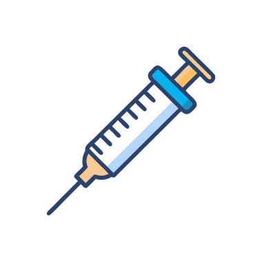 Tıbbi şırınga ikonu. düz biçim vektör illüstrasyonu.