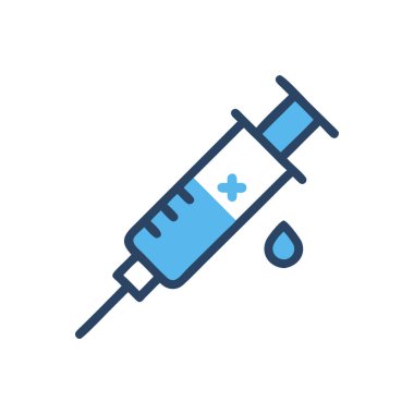 Aşı şırıngası ikonu. çizgi tasarımı. izole vektör sembolü