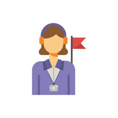 kadın avatar vektör düz çizim tasarımı