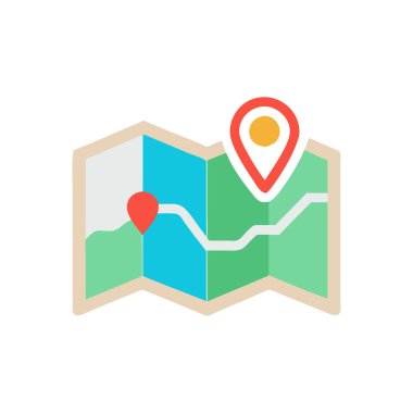 konum pin haritası vektör çizimi