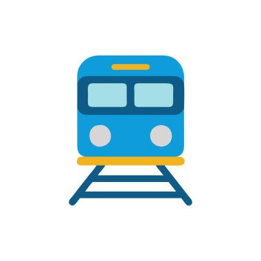 Metro tren ikonu vektörü beyaz arkaplanda izole edildi, tren istasyonu işareti