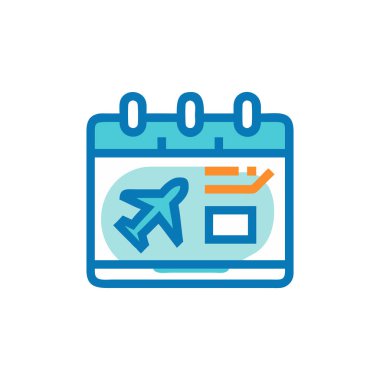 Takvim simgesi tasarımı, olay takvimi takvimi takvim tarihi tarihi ve seyahat tema vektörü illüstrasyonu