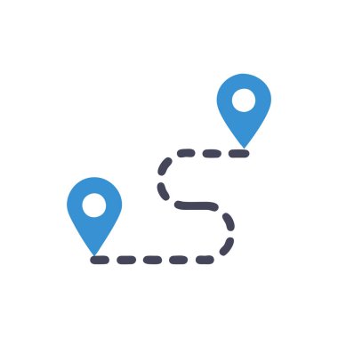 konum pin vektörü ince çizgi simgesi