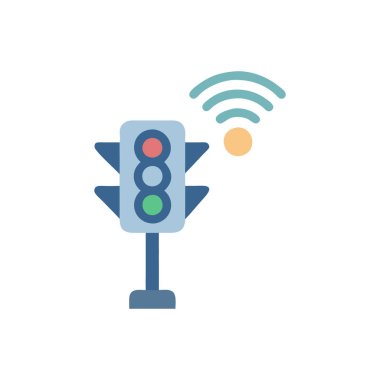 Trafik sinyali düz simge vektör illüstrasyon tasarımı