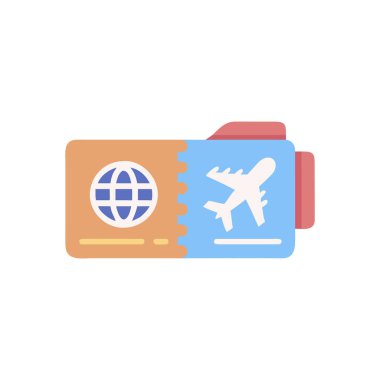 Pasaport, seyahat çantası ve bilet.