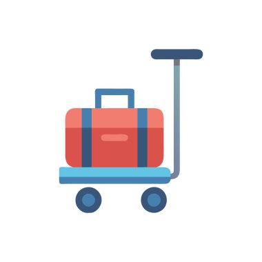 beyaz arkaplanda bagaj tramvayı çizimi