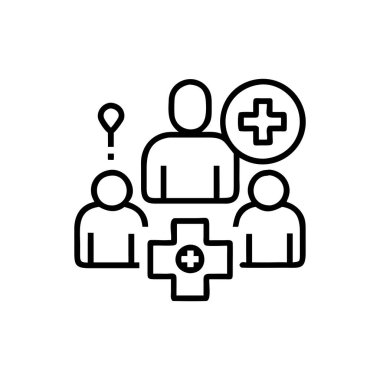 Tıbbi simgesi olan kişilerin vektör illüstrasyonu