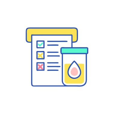 İlaç ve kapsül ikon vektörlü kontrol listesi. İnce çizgi işareti. izole edilmiş sembol çizimi