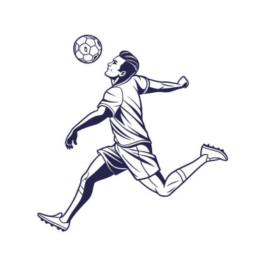 Vektör Illustration. Top ile futbol oyuncusu