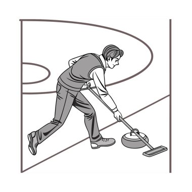 Üniformalı adam temizlik yapıyor.