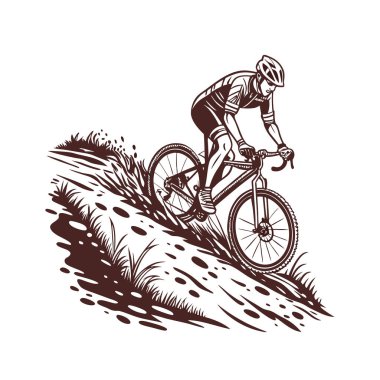 Dağ bisikleti rider vektör çizim