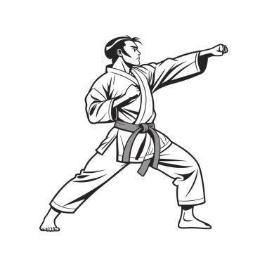 Bir dövüş sanatının vektör çizimi.