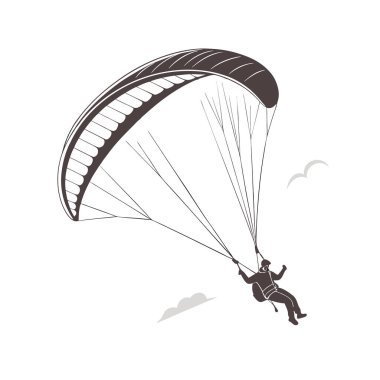 Uçan bir paraşütün vektör çizimi