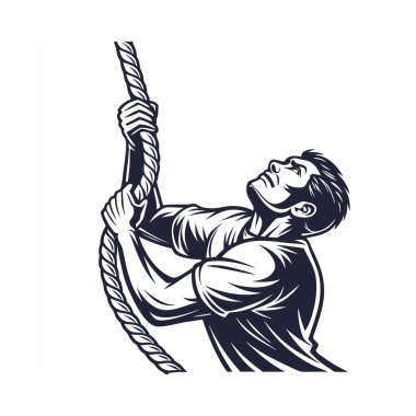 İpli bir adamın vektör çizimi