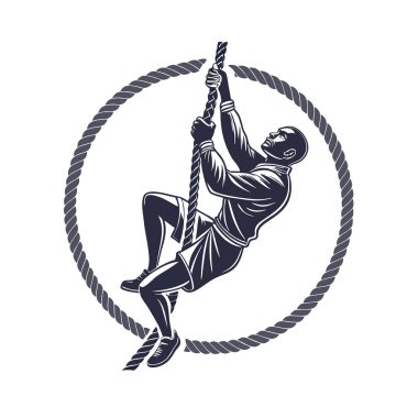 Jimnastik yapan adamın vektör illüstrasyonu