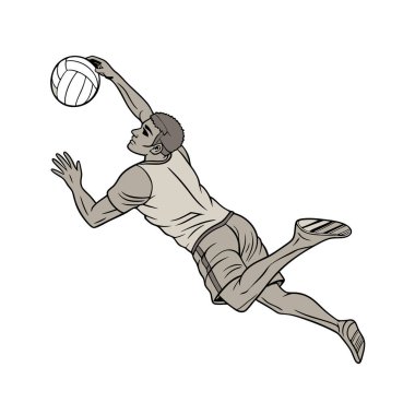 Voleybol oyuncusu vektör çizim.