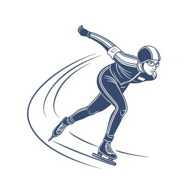 vektör kış pateni. Kış sporları. Buz pateni. Kış sporu ve eğlence.