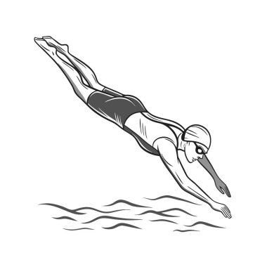 havuzda yüzme yüzücü