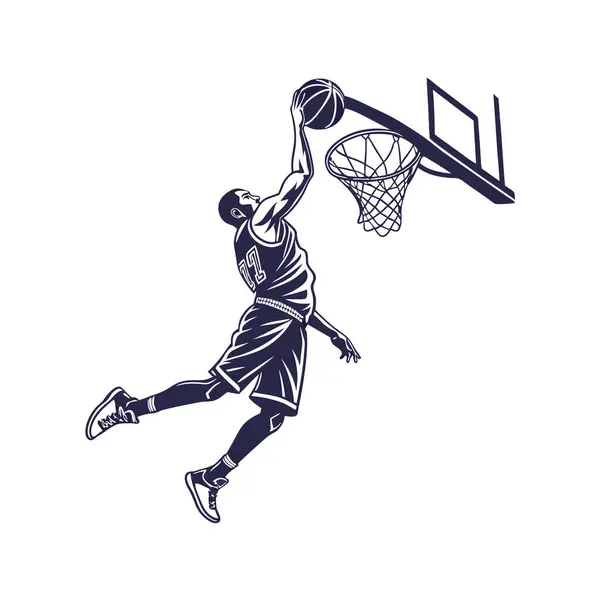Eylem vektöründe basketbol oyuncusu.