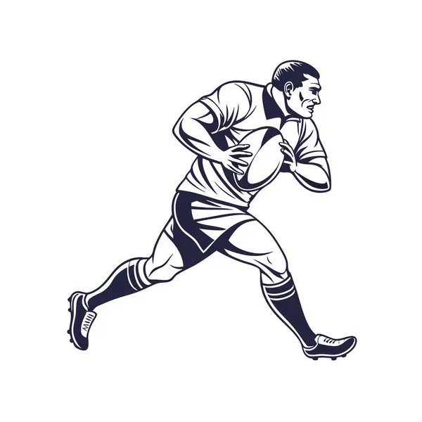 Bir ragbi oyuncusunun vektör silueti.