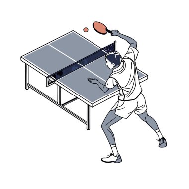 Masa tenisi oynayan adam