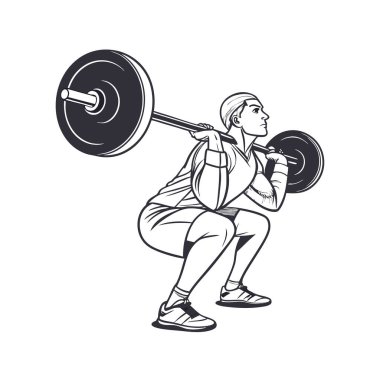 Halterle halter egzersizi yapan genç bir kadın.