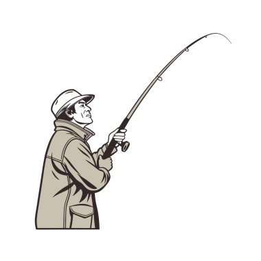 Bir balıkçının vektör çizimi