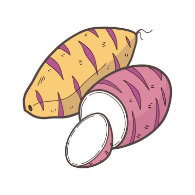 Çizgi film karalaması renkli sosisler.