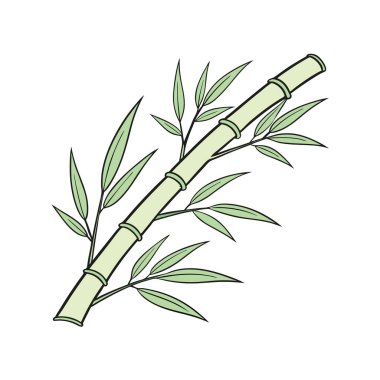 Yapraklı dal doğa vektör illüstrasyon tasarımı