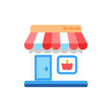 dükkan düz vektör simgesi