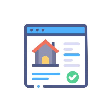 Ev simgesi vektöründe özellik kontrolü. İzole edilmiş sembol çizimi. renk sembolü çizimi