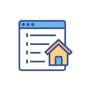 Emlak evi ikonu vektör tasarımı illüstrasyonu