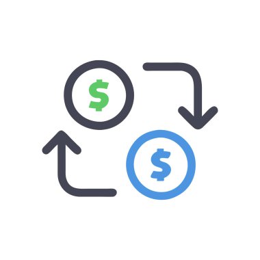 para simgesi vektör işareti ve sembol beyaz arkaplan, para izole