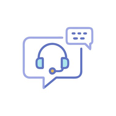 Beyaz arkaplanda sohbet vektörü simgesi