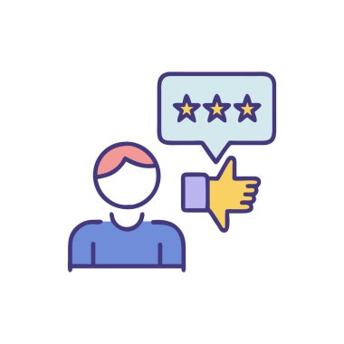 İnce çizgi biçiminde müşteri inceleme simgesi